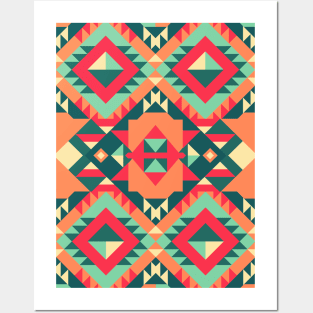 Summer Night Triangle Pattern Posters and Art